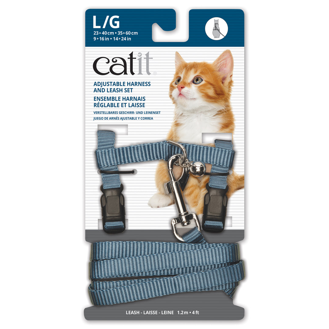 CATIT Harnais et Laisse L 10-16" Bleu