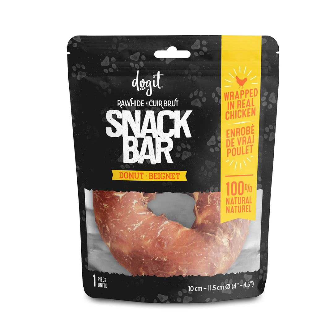 DOGIT SNACK BAR Gâteries Chien Beignets Cuir Brut Poulet 4-4.5"