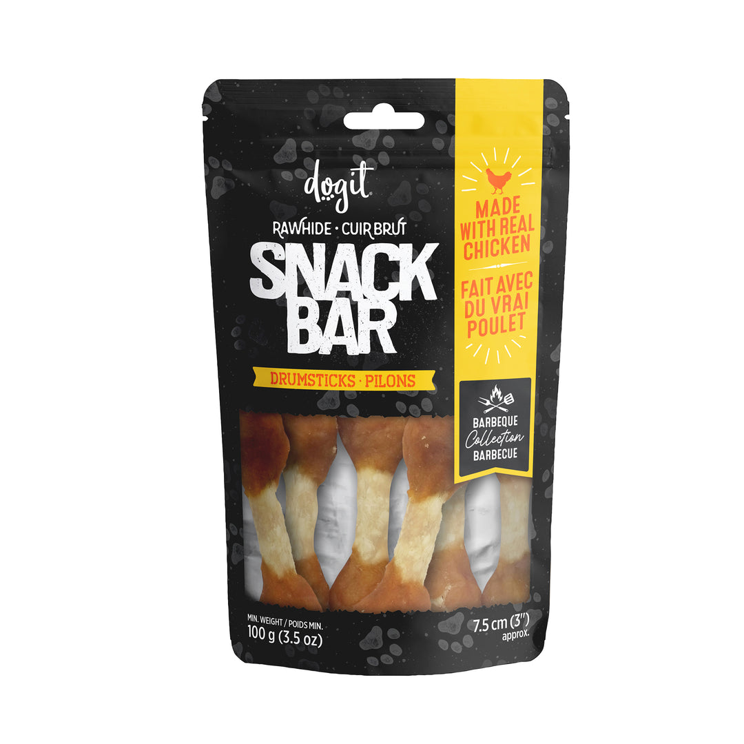 DOGIT SNACK BAR Gâteries Chien Pilons en Cuir de Boeuf et Poulet 3" 100g