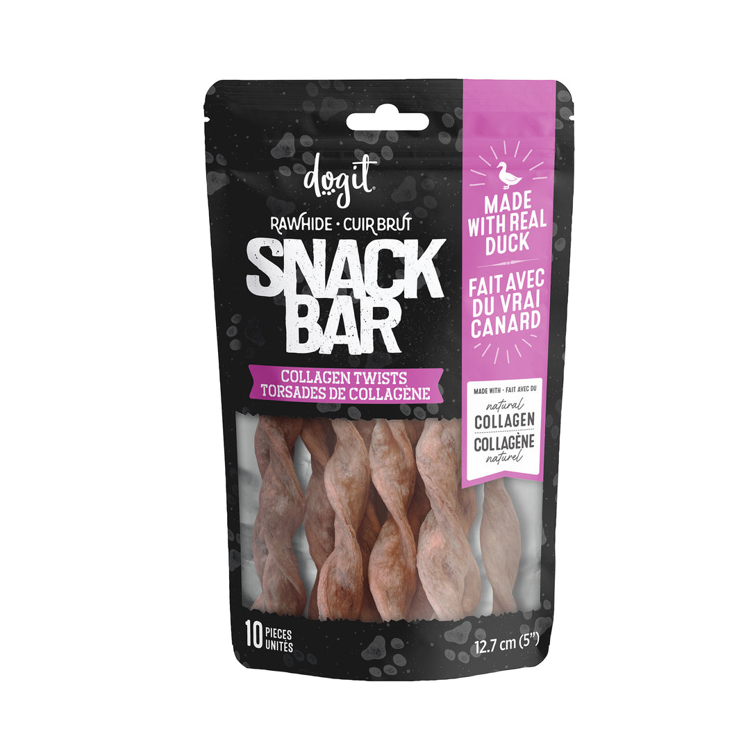 DOGIT SNACK BAR Gâteries Chien Torsades Collagène Canard 5"