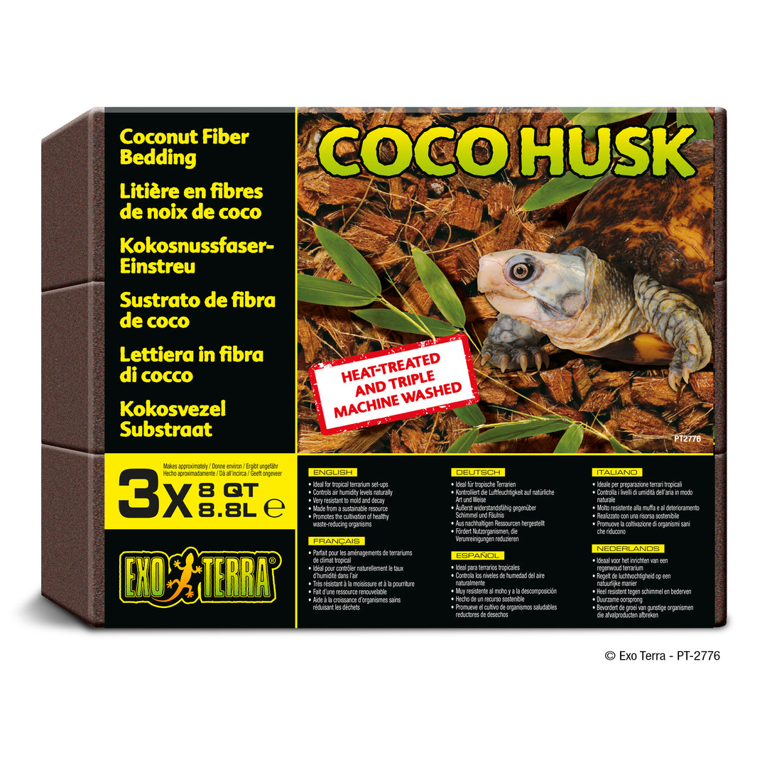 EXO TERRA Substrat en Croque Noix de Coco 8.8L x3 pour Reptiles