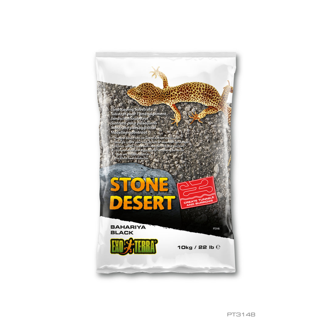 EXO TERRA Substrat Désert de Pierres 10kg Noir pour Reptiles