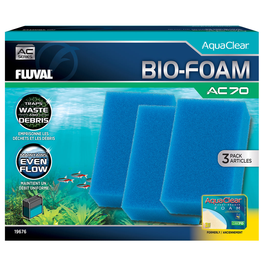 FLUVAL AC70 Mousse Bio-Foam Bleu x3 pour Aquarium
