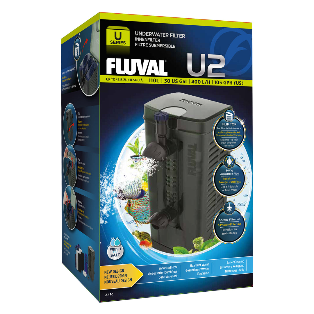 FLUVAL U2 Filtre Submersible 30G pour Aquarium