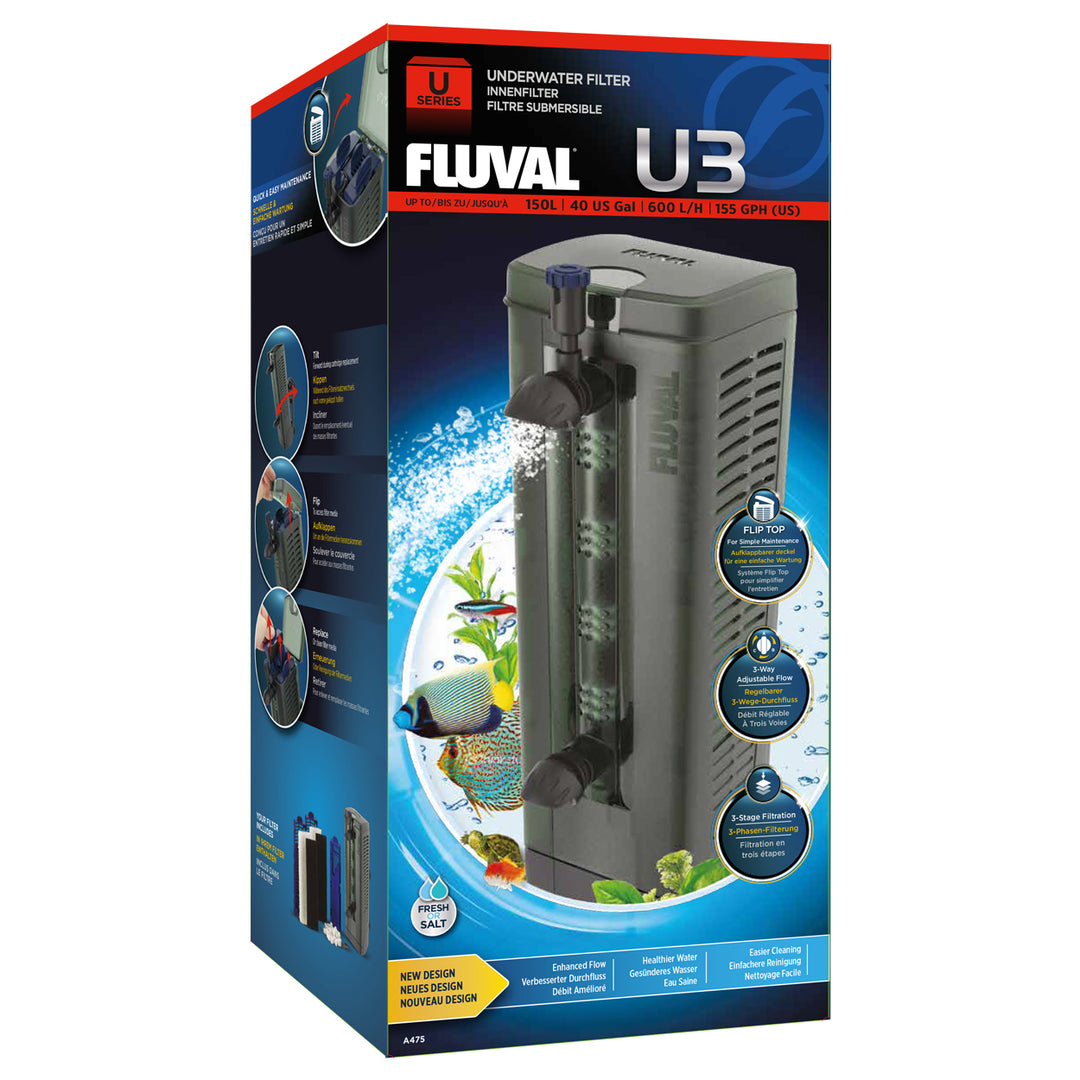 FLUVAL U3 Filtre Submersible 40G pour Aquarium