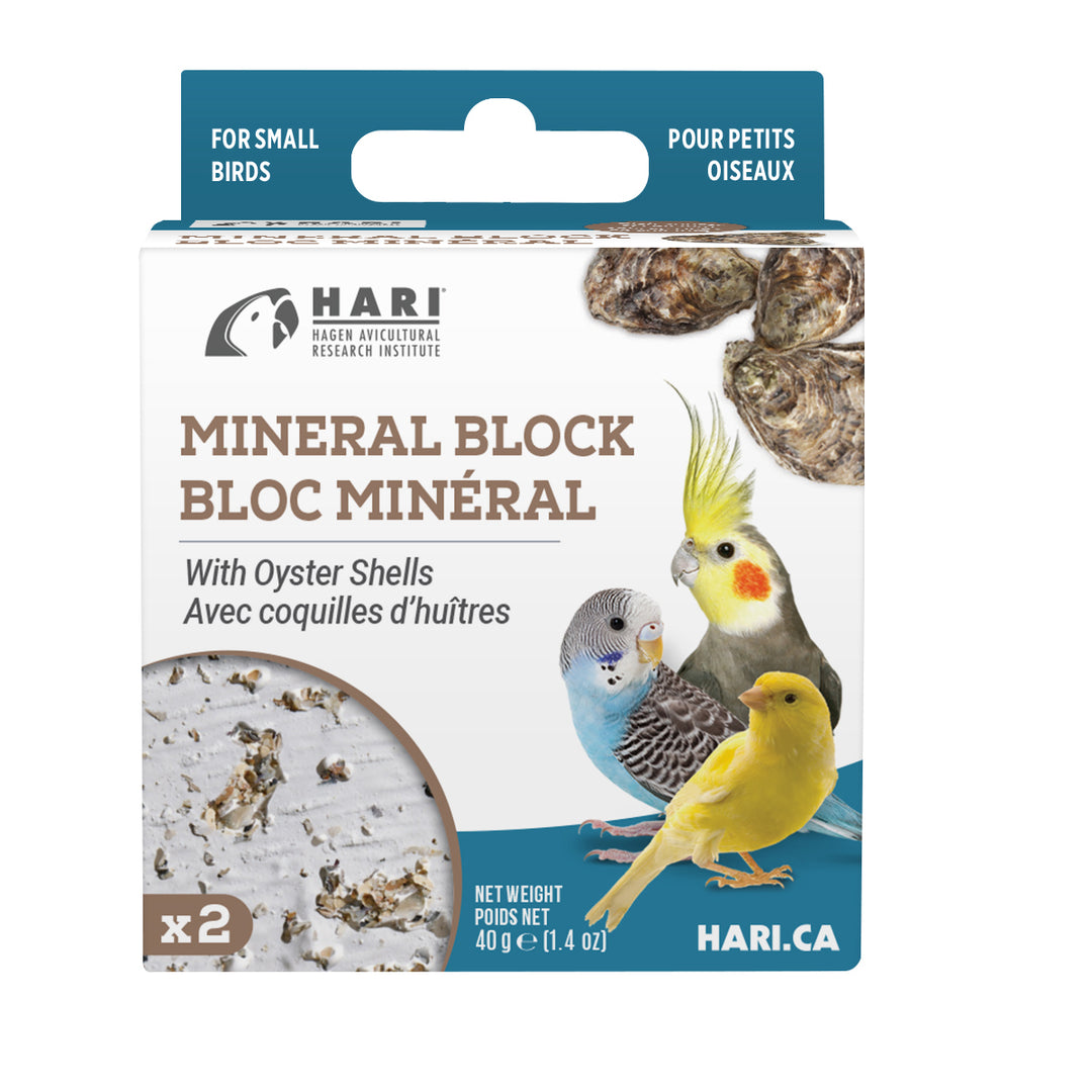 HARI Gâteries Oiseaux Blocs Minéraux/Coquilles d'Huître 40g x2