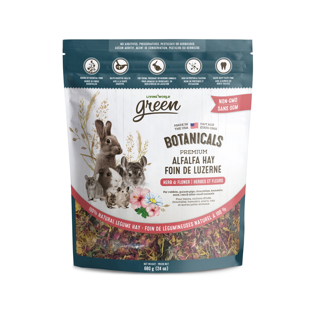 LW GREEN Nourriture Rongeur Foin de Luzerne Botanicals Herbes & Fleurs 340g
