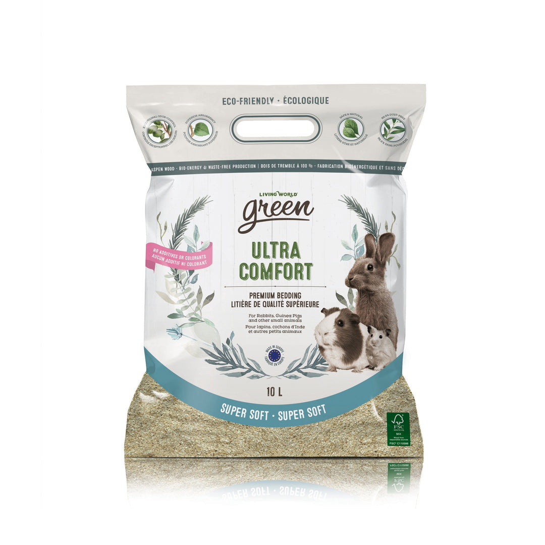 LW GREEN Litière Rongeur Ultra Comfort Ultra-Douce 10L