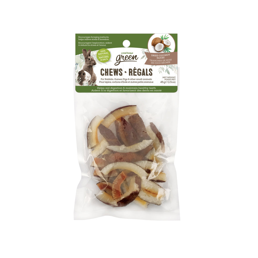 LW GREEN Gâteries Rongeur Tranches de Noix de Coco 45g x10