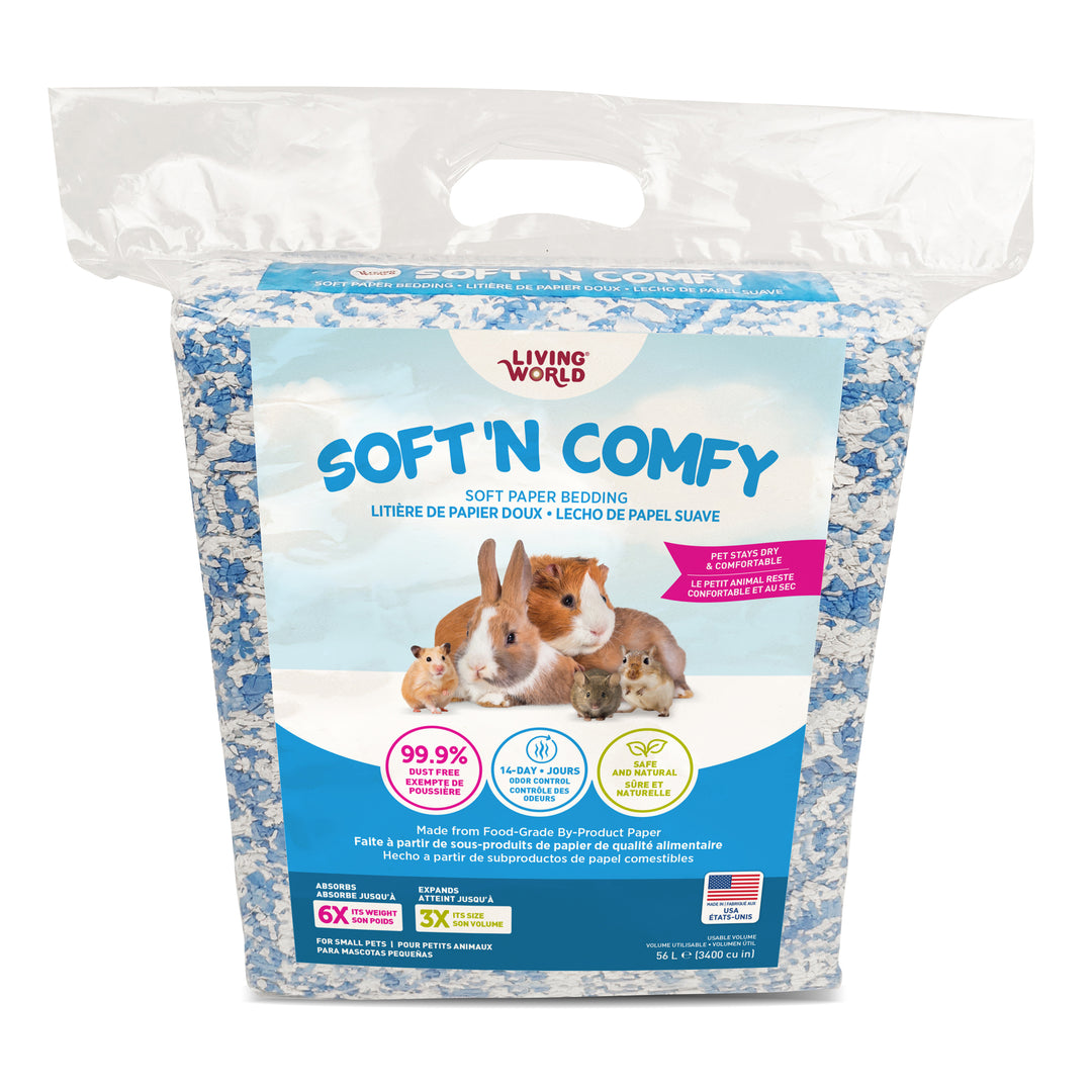 LW Litière Rongeur Soft 'N Comfy Blanche & Bleue 56L