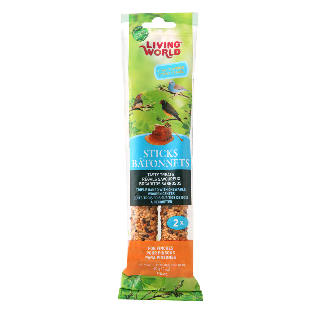 LW Gâteries Bâtonnets Pinsons, Saveur de Miel 60g x2