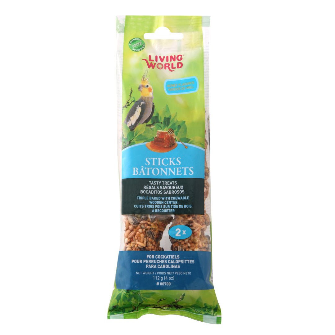 LW Gâteries Bâtonnets Calopsittes, Saveur de Miel 110g x2