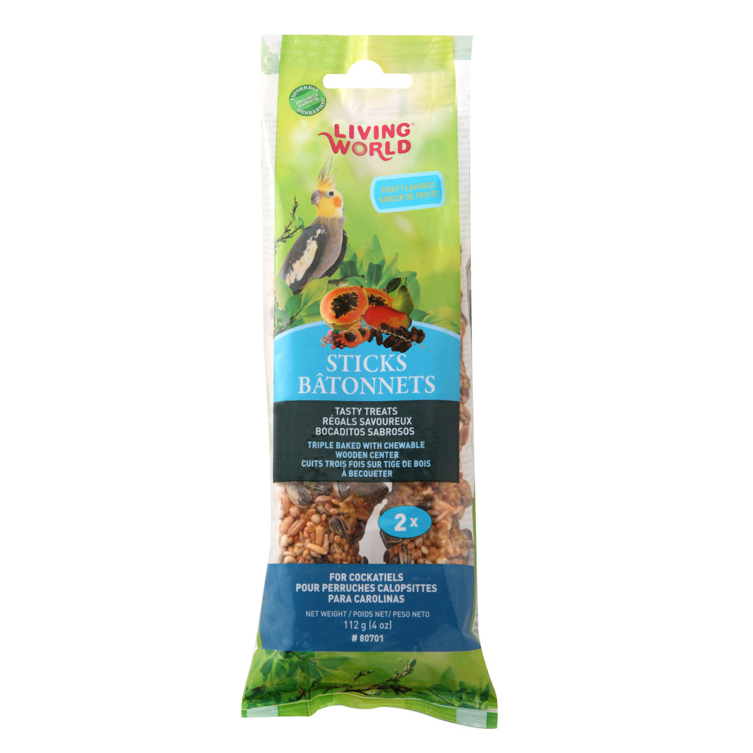 LW Gâteries Bâtonnets Calopsittes, Saveur de Fruits 110g x2