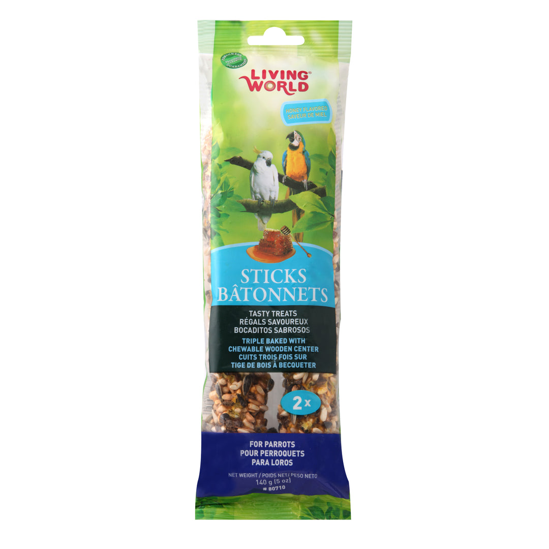 LW Gâteries Bâtonnets Perroquets, Saveur de Miel 140g x2
