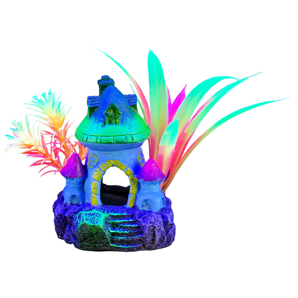 MARINA iGlo Maison Champignons/Plantes 4" pour Aquarium