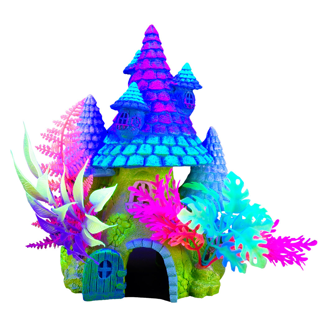 MARINA iGlo Maison Farfelue avec Plantes 8" pour Aquarium