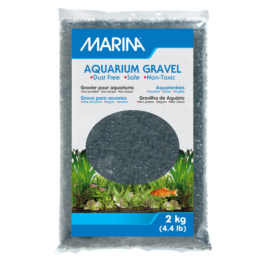 MARINA Gravier Décoratif Noir 2kg pour Aquarium