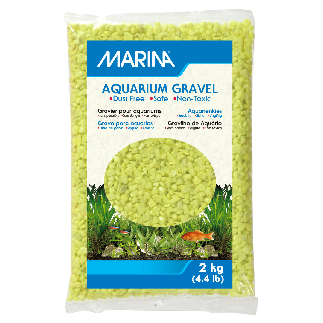 MARINA Gravier Décoratif Vert Lime 2kg pour Aquarium