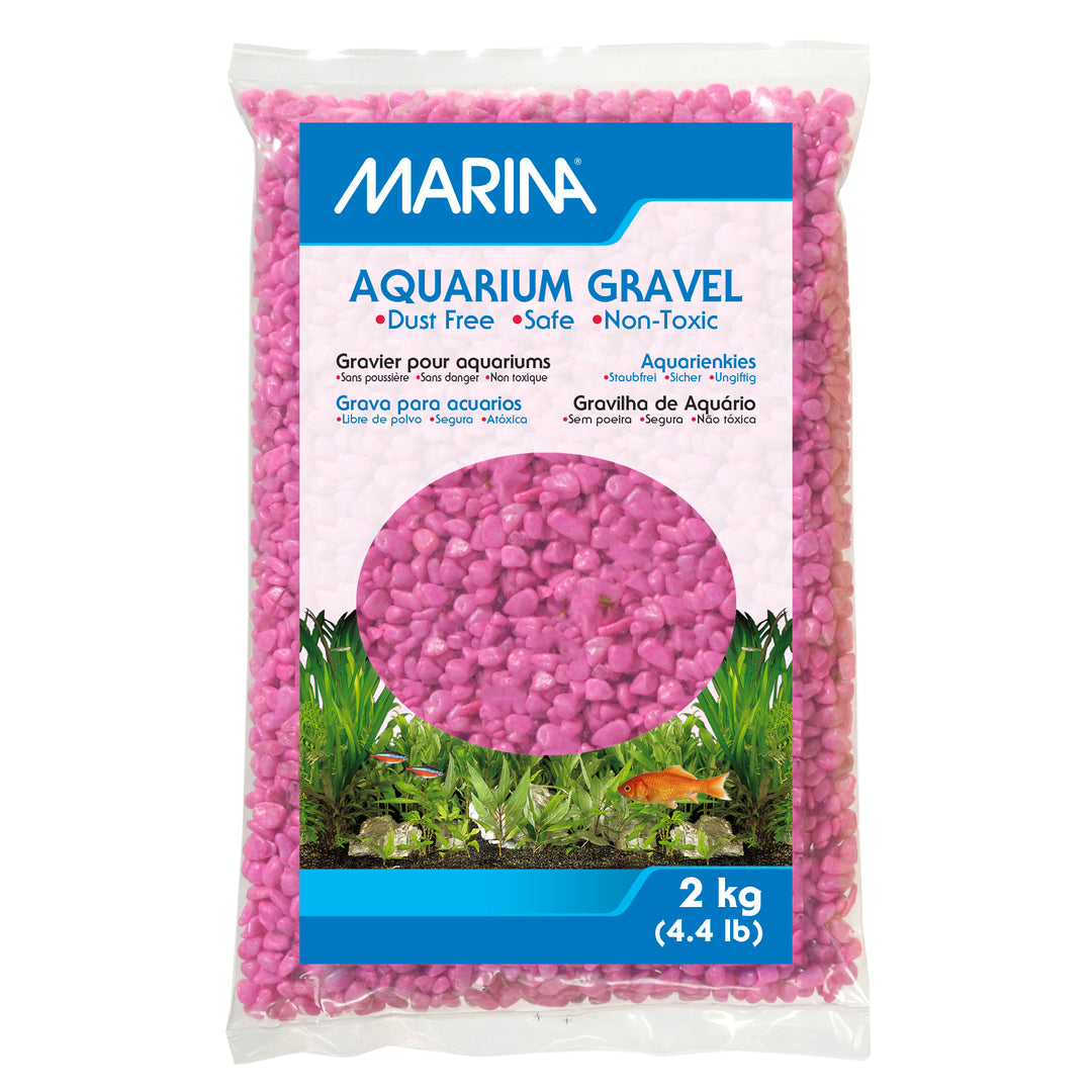 MARINA Gravier Décoratif Rose 2kg pour Aquarium