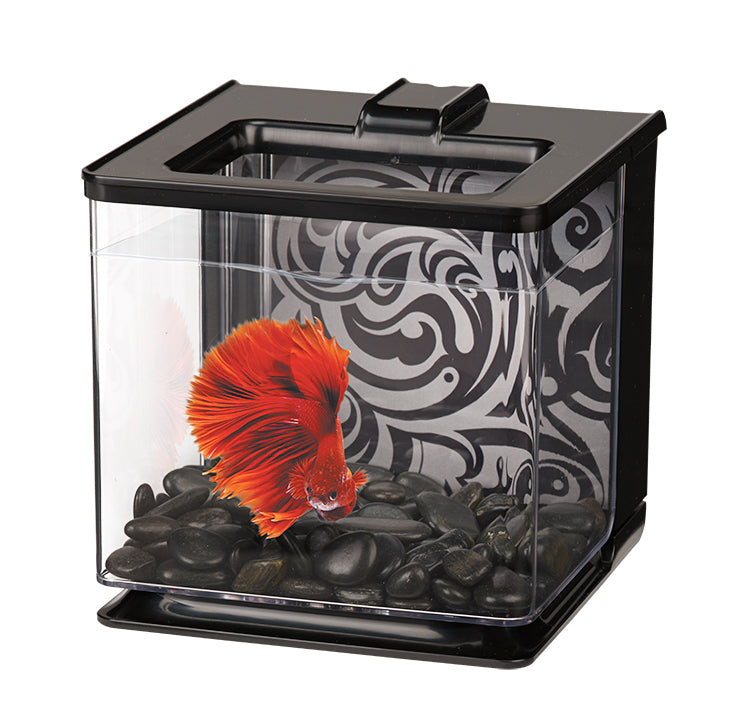 MARINA Betta Aquarium Équipé EZ Care 0.7G Noir