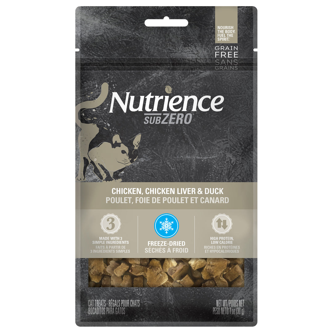 NUTRIENCE SUBZERO Gâteries Chat Poulet, Foie & Canard 30g
