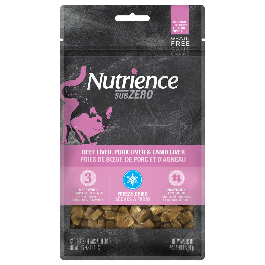NUTRIENCE SUBZERO Gâteries Chat Foie Boeuf, Porc & Agneau 30g
