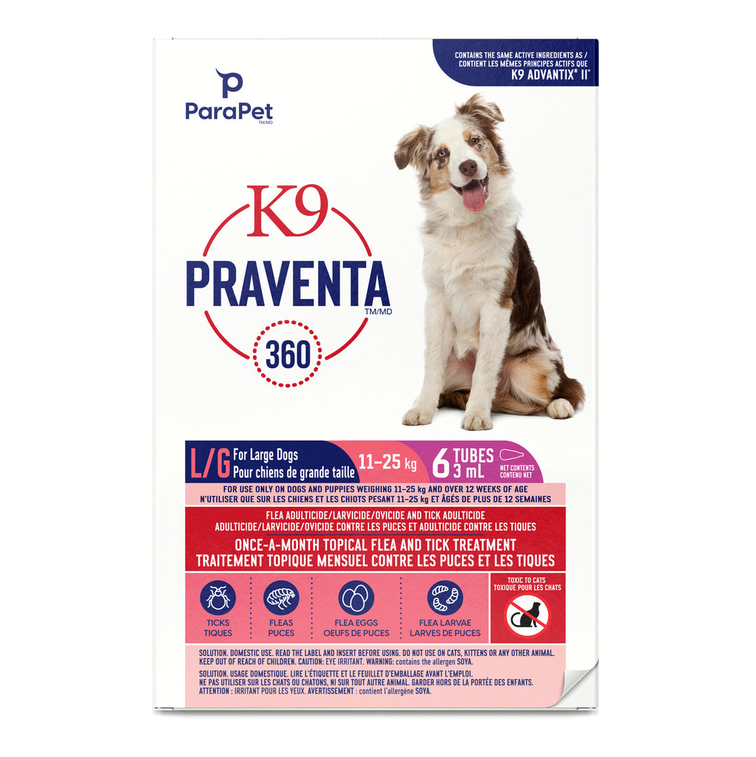 K9 PRAVENTA 360 Chien 24-55lb, Contient 6 Dose