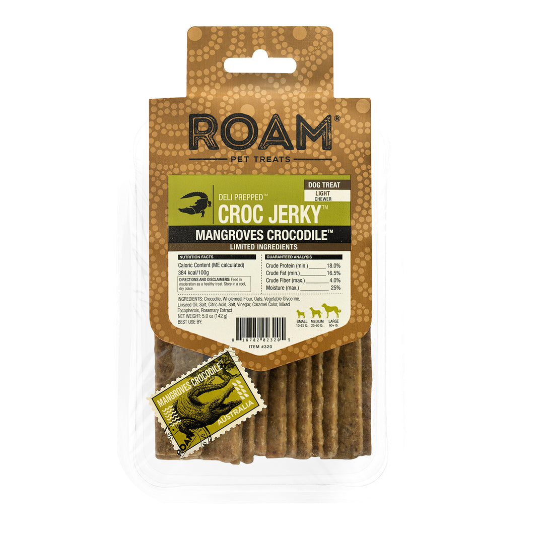 *ROAM Gâteries Chien Charqui de Crocodile 142g