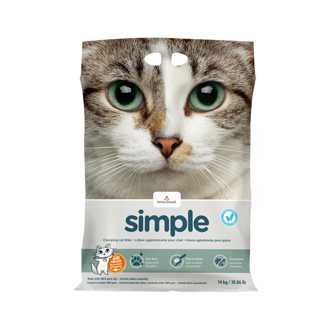 Intersand Simple - Non Parfumée - Litière Agglomérante pour Chats