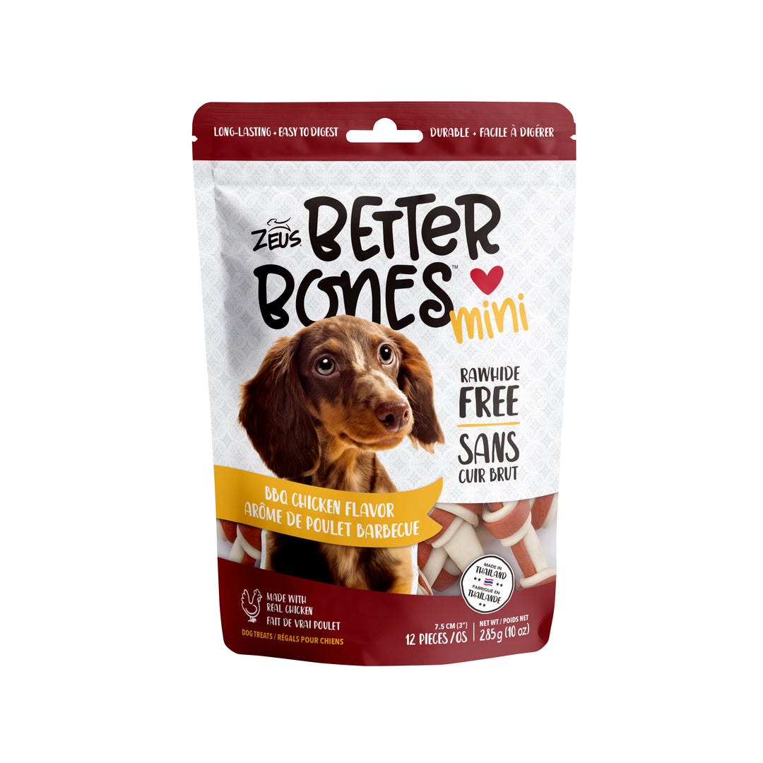 ZEUS BETTER BONES Gâteries Chien Mini Os Poulet Barbecue 3" 285g