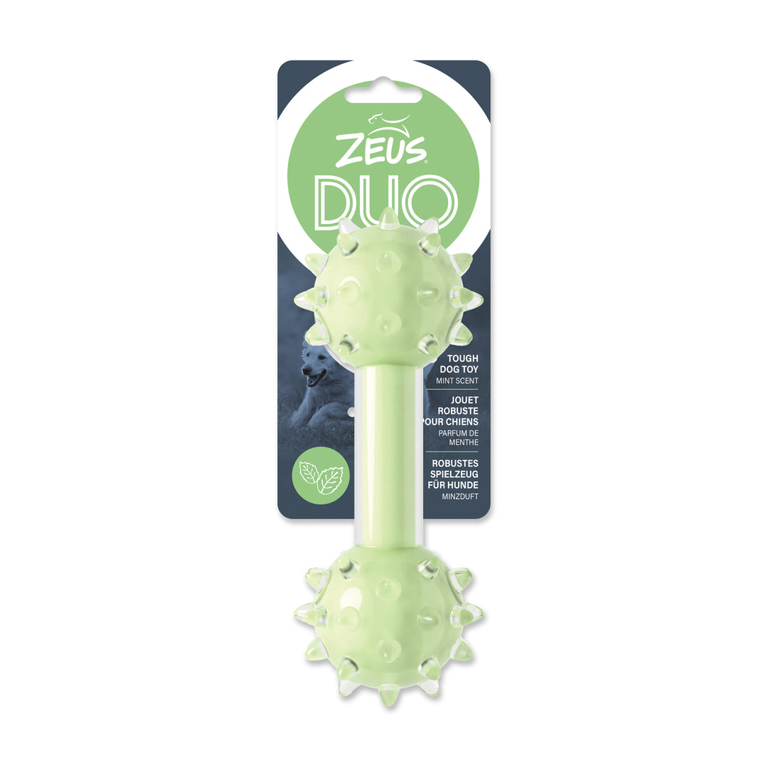ZEUS DUO Jouet Chien Haltère Parfum Menthe 18" Vert