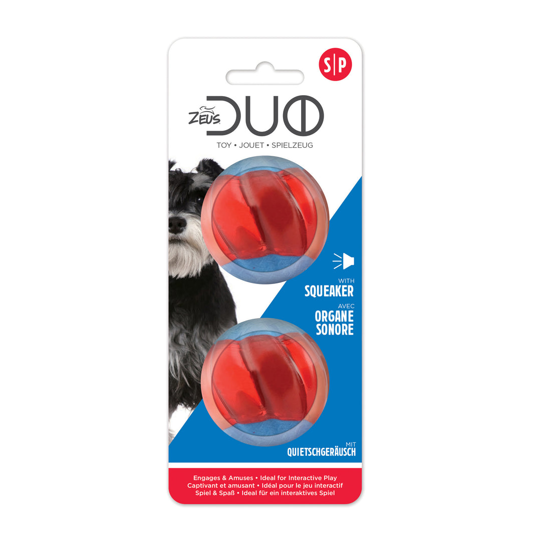 ZEUS Jouet Chien Balles Duo/Organe Sonore 2"