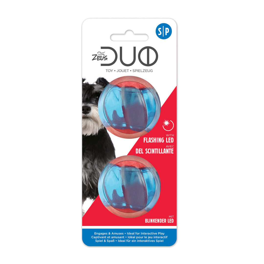 ZEUS Jouet Chien Balles Duo à Del 2"