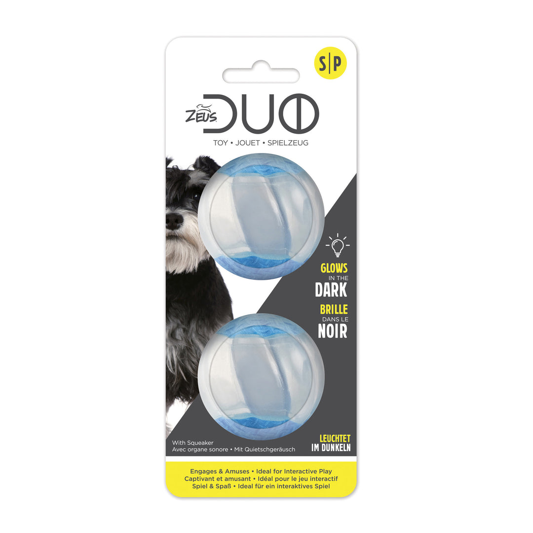 ZEUS Jouet Chien Balles Duo/Phosphorescentes 2"