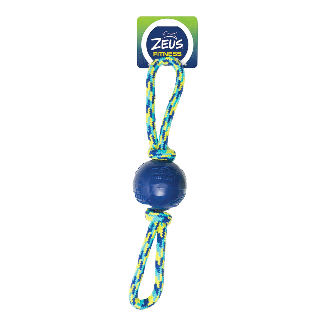 ZEUS FITNESS K9 Jouet Chien Balle/2 Anneaux à Tirer 16"