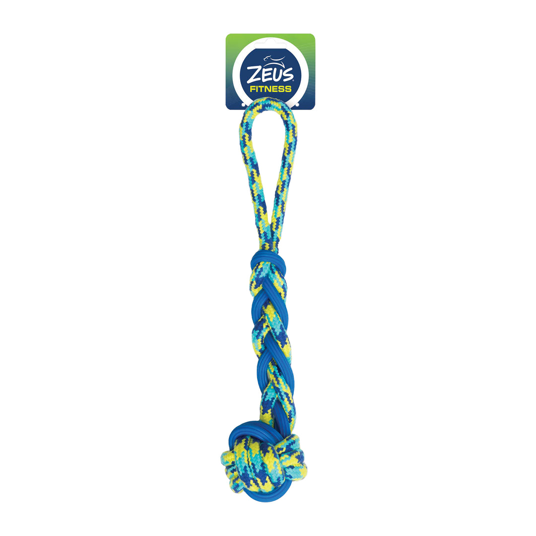 ZEUS FITNESS K9 Jouet Chien Balle en Corde à Tirer 16"