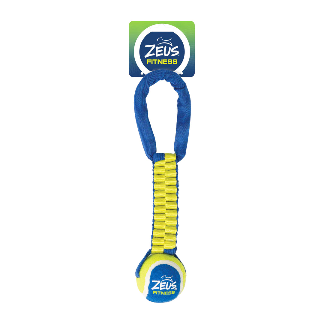 ZEUS FITNESS K9 Jouet Chien Balle/Scoubidou à Tirer 12"