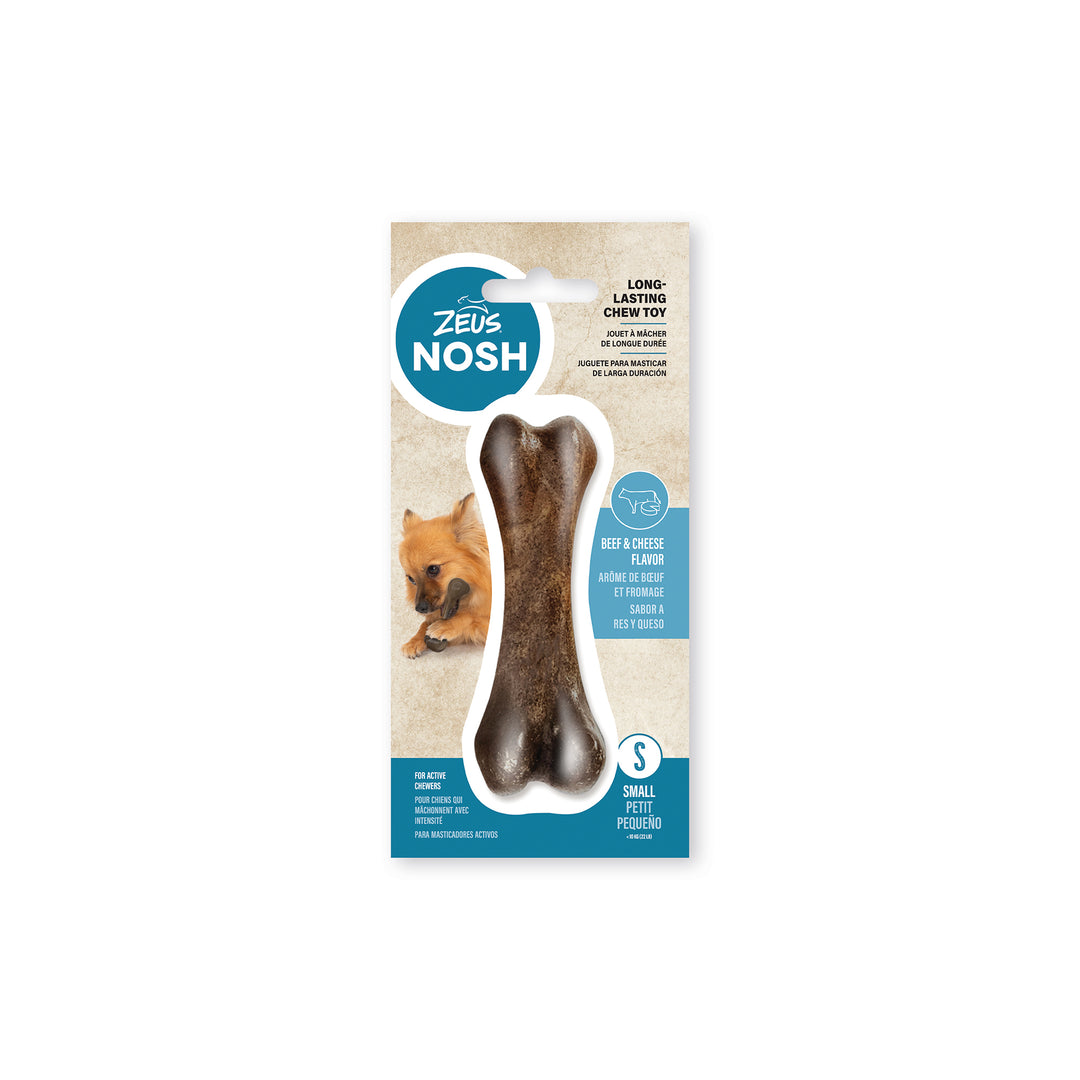ZEUS NOSH Jouet Chien Os Robuste Boeuf & Fromage S