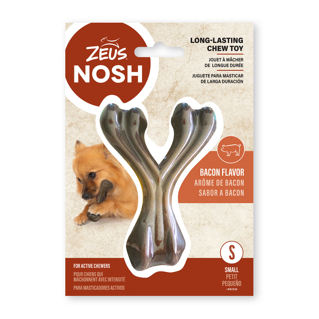 ZEUS NOSH Jouet Chien Os du Bonheur Bacon S