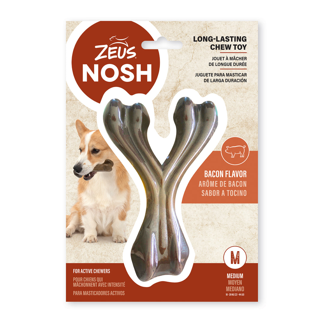 ZEUS NOSH Jouet Chien Os du Bonheur Bacon M