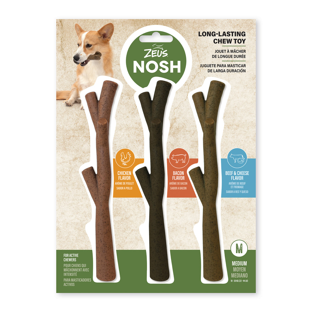 ZEUS NOSH Jouet Chien Bâtonnets Robustes 8"