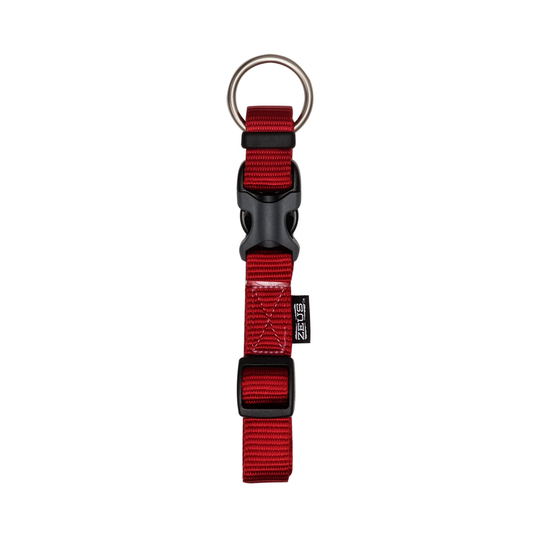 ZEUS Collier Réglable Nylon L 3/4x14-22" Rouge