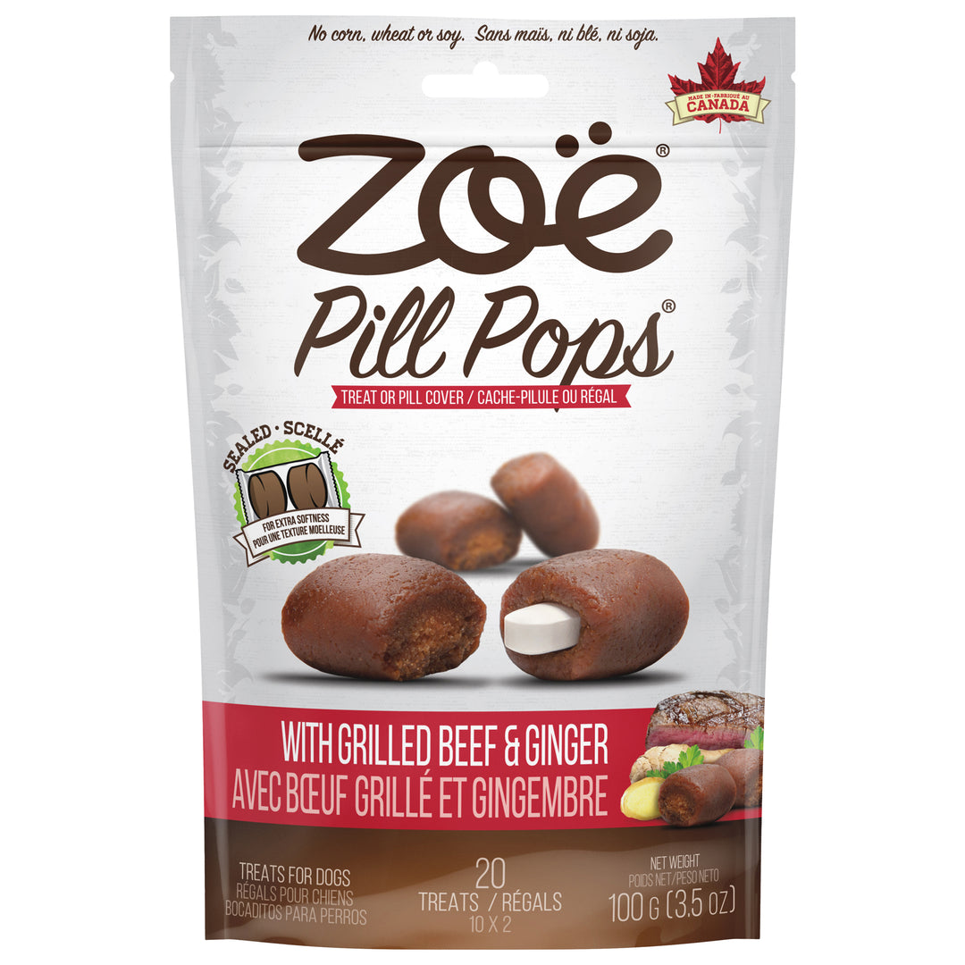 ZOE PILL POPS Gâteries Chien Boeuf Grillé & Gingembre 100g